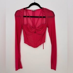 Cute Corset Long Sleeve Top